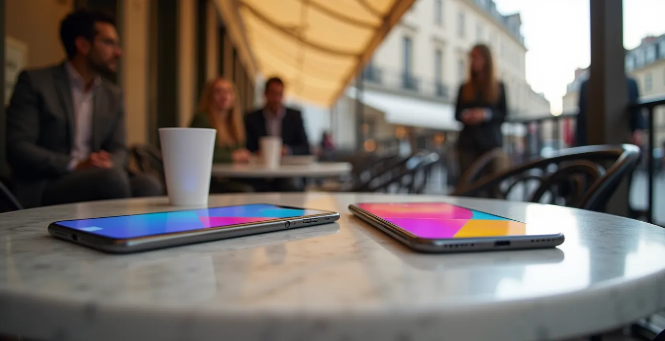 Comparaison visuelle entre une PWA et une application native sur différents appareils mobiles