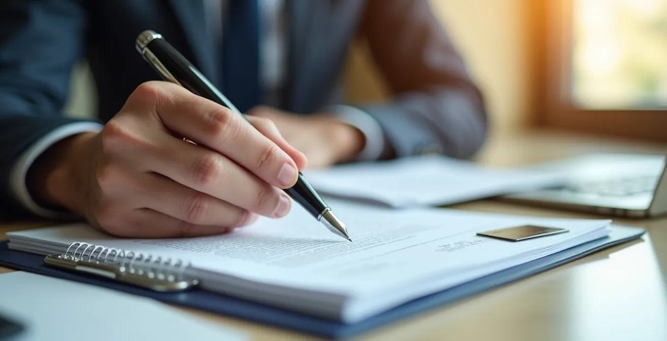 Dépôt de capital avec documents bancaires et signature d'engagement