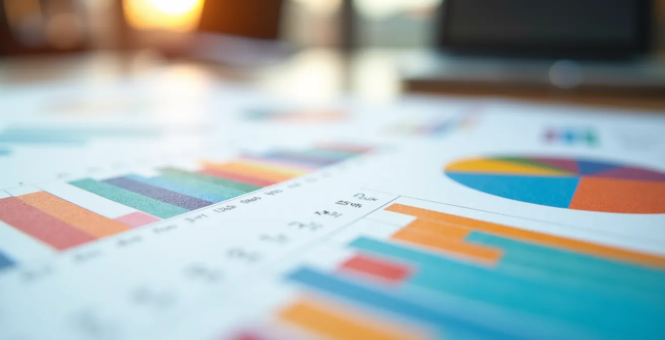 Vue macro de graphiques colorés représentant différents indicateurs de satisfaction client