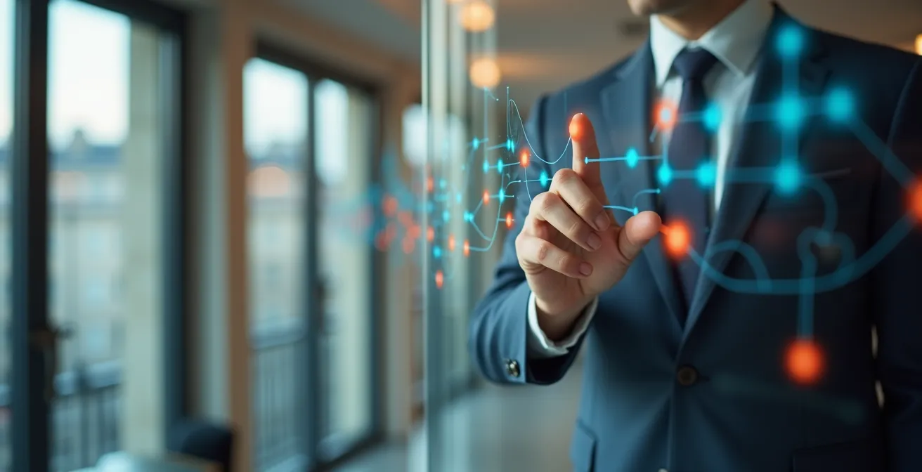 Représentation visuelle d'un parcours client avec multiples points de contact et modèles d'attribution