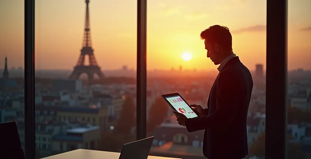 Tableau de bord commercial avec indicateurs de performance